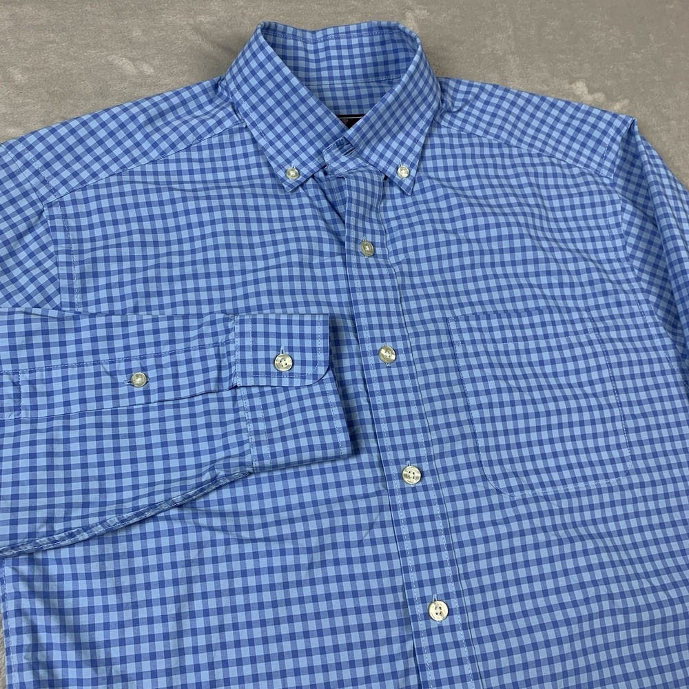 Vineyard Vines Murray Shirt Small Blue Check Performance Button Down Classic Fit